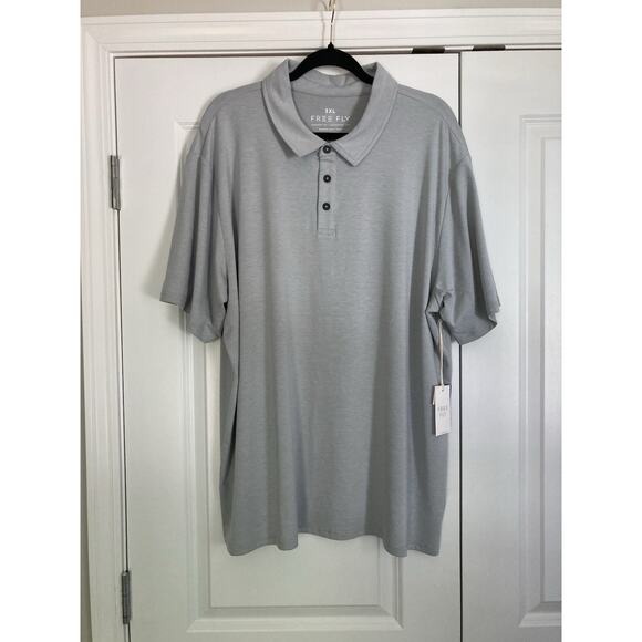 Free Fly Apparel Other - Free Fly Mens XXXL Bamboo Flex Polo II Heather Aspen Gray Soft Casual Size 3XL